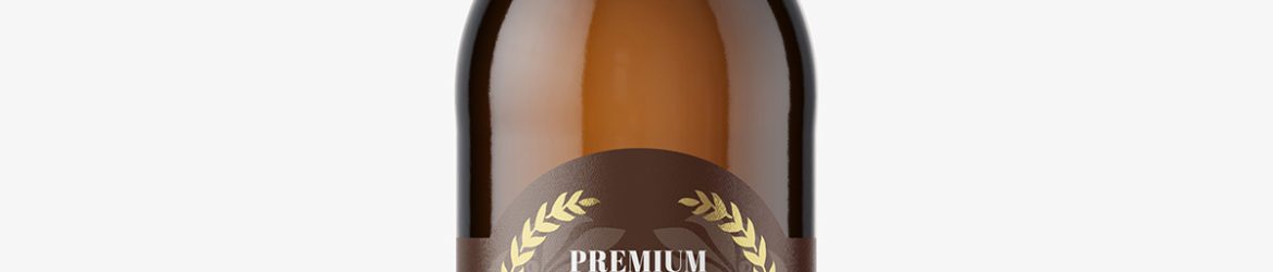 Light beer bottle mockup