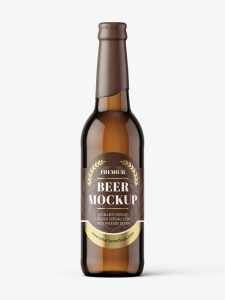 Light beer bottle mockup