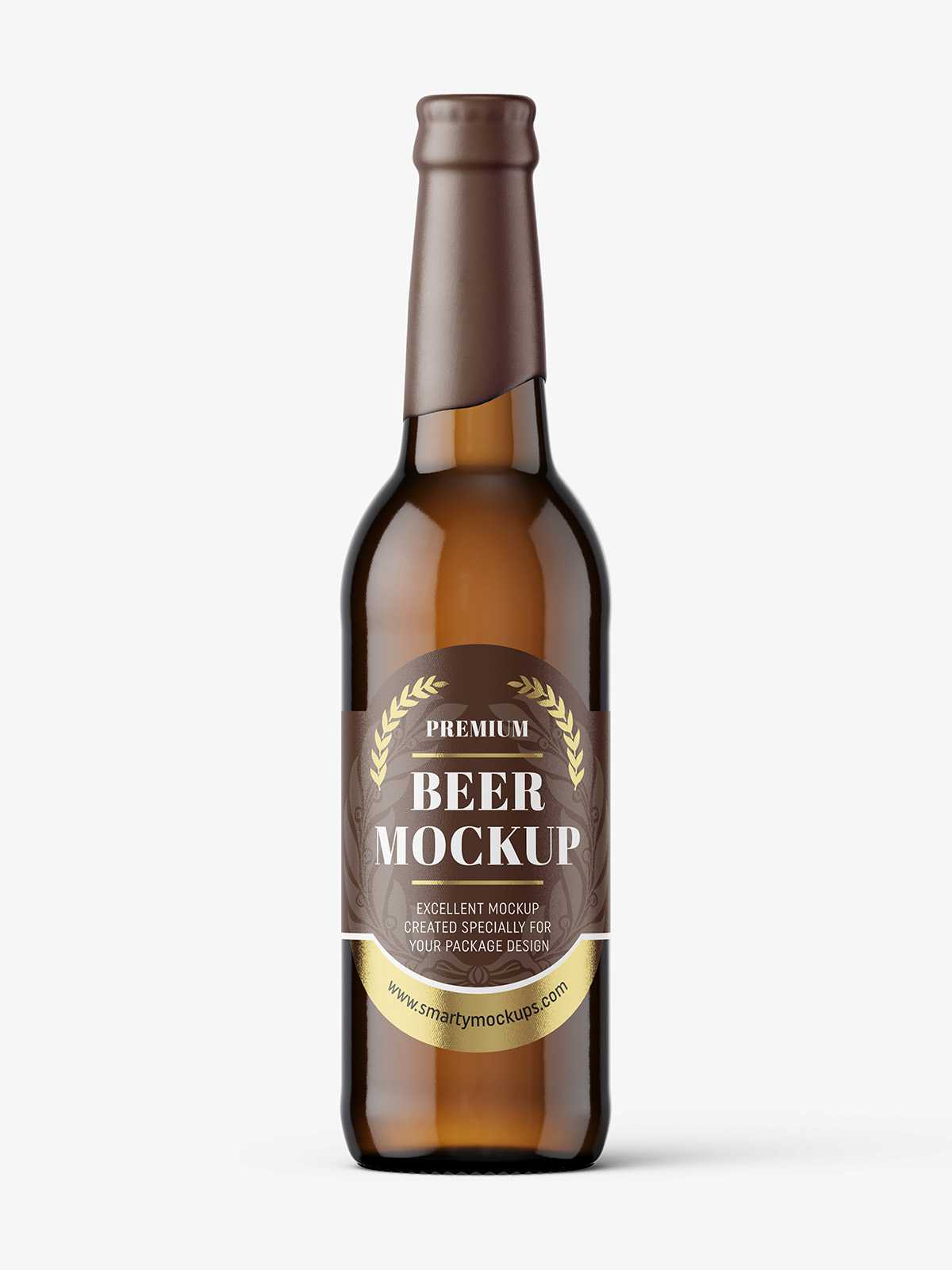 Light beer bottle mockup