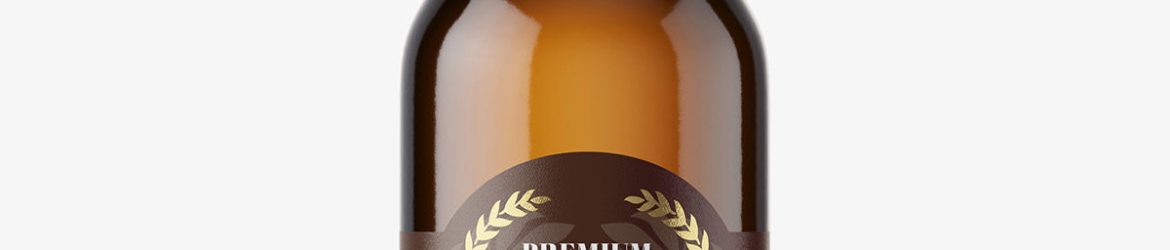 Light beer bottle mockup