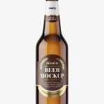 Light beer bottle mockup