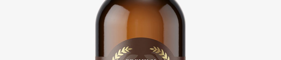 Light beer bottle mockup