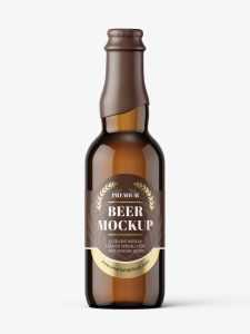 Light beer bottle mockup