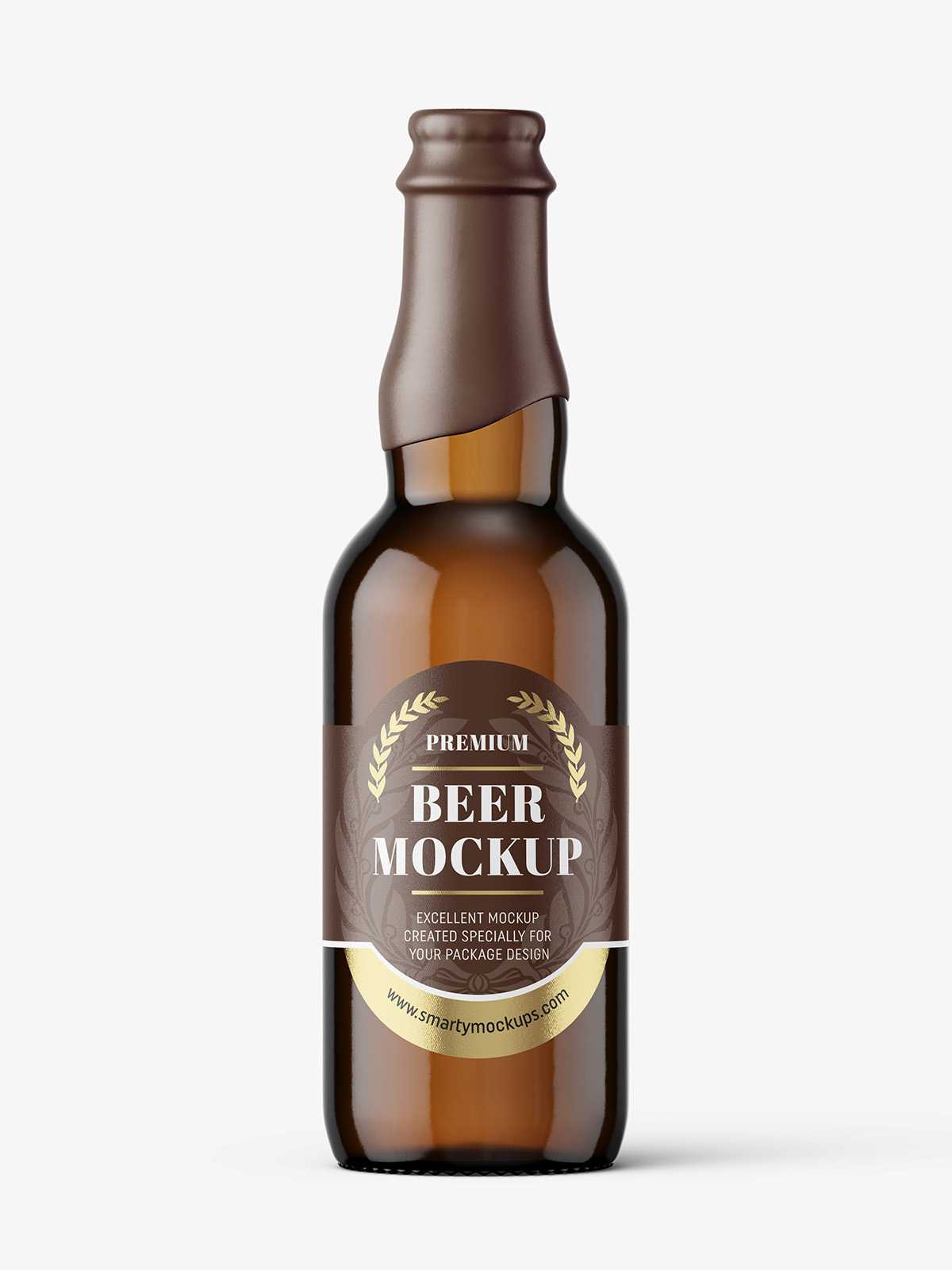 Light beer bottle mockup