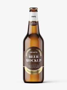 Light beer bottle mockup