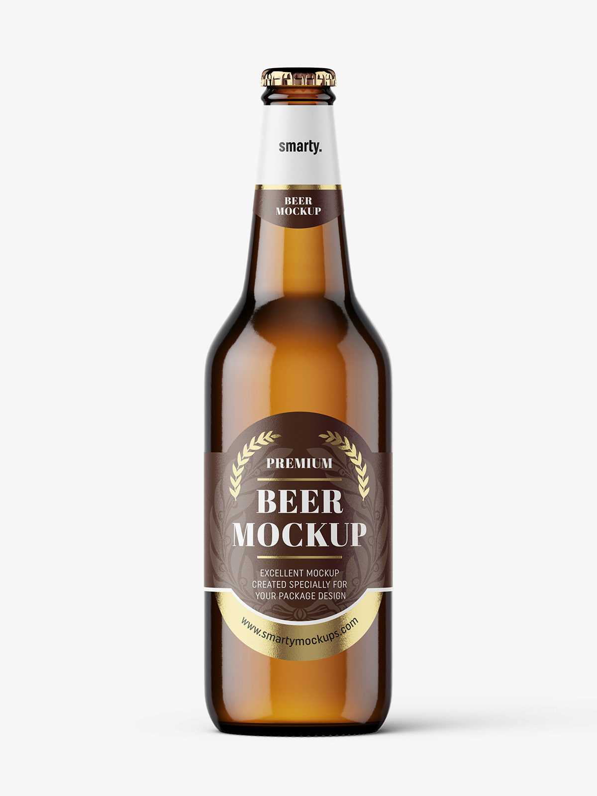 Light beer bottle mockup