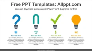 Light bulb icon list PowerPoint Diagram Template