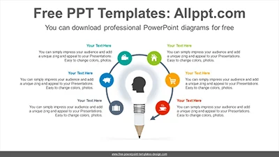 Light bulb pencil PowerPoint Diagram Templates