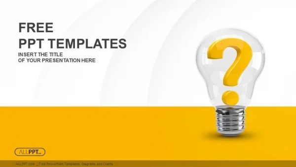 Light bulb with question mark as idea and solution symbol PowerPoint Templates