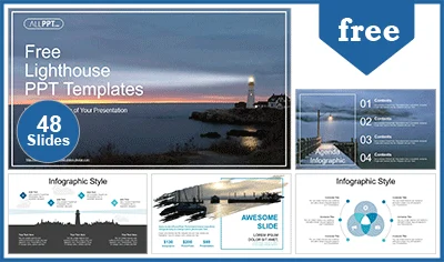 Lighthouse Landscape PowerPoint Templates