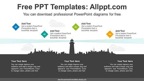 Lighthouse Silhouette PowerPoint Diagram