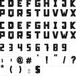 Mapa de caracteres da fonte Limit Breaking Font