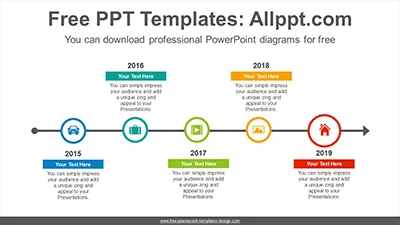 Line arrow circled PowerPoint Diagram Template