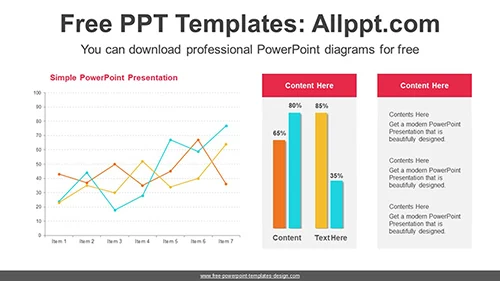 Line-Bar Chart PowerPoint Diagram