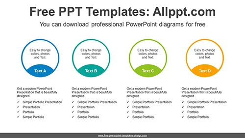 Line Circle List PowerPoint Diagram