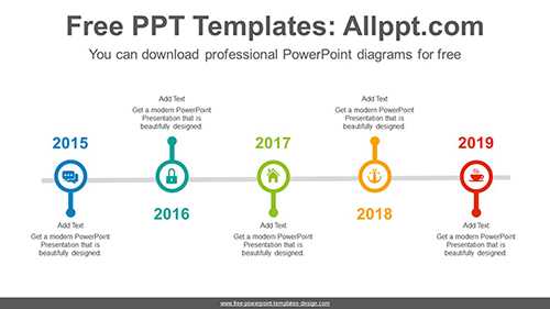 Line circled PowerPoint Diagram Template