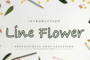 Line Flower Display Font