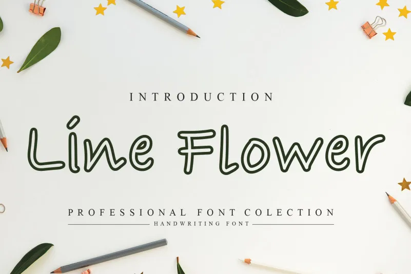 Line Flower Display Font