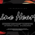 Line Heart Script Font