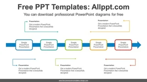 Line Rectangle Arrow Flow PPT Diagram