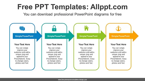 Line Rectangle Flow PowerPoint Diagram Template