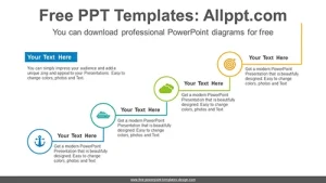 Line stairway across circles PowerPoint Diagram Template