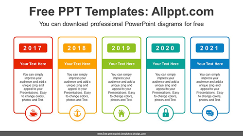 Line Text Boxes PowerPoint Diagram