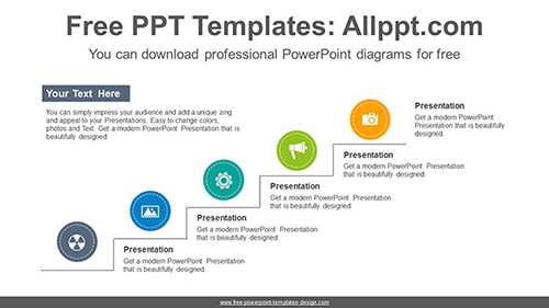 Line type stairway PowerPoint Diagram Template