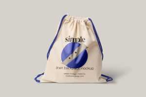 Linen backpack mockup