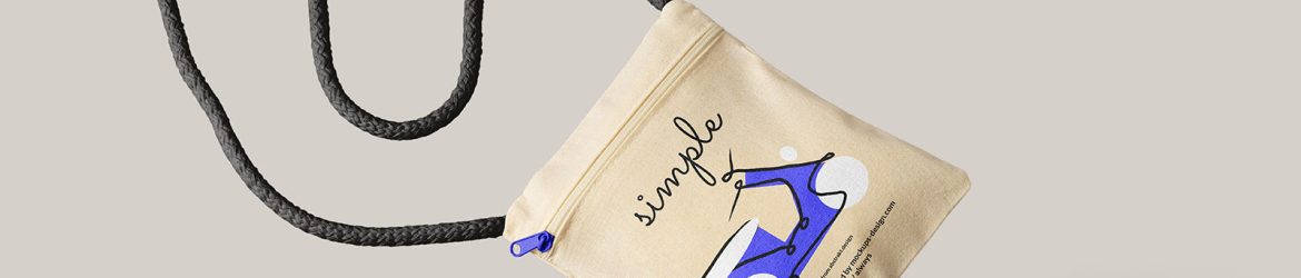Linen shoulder bag mockup