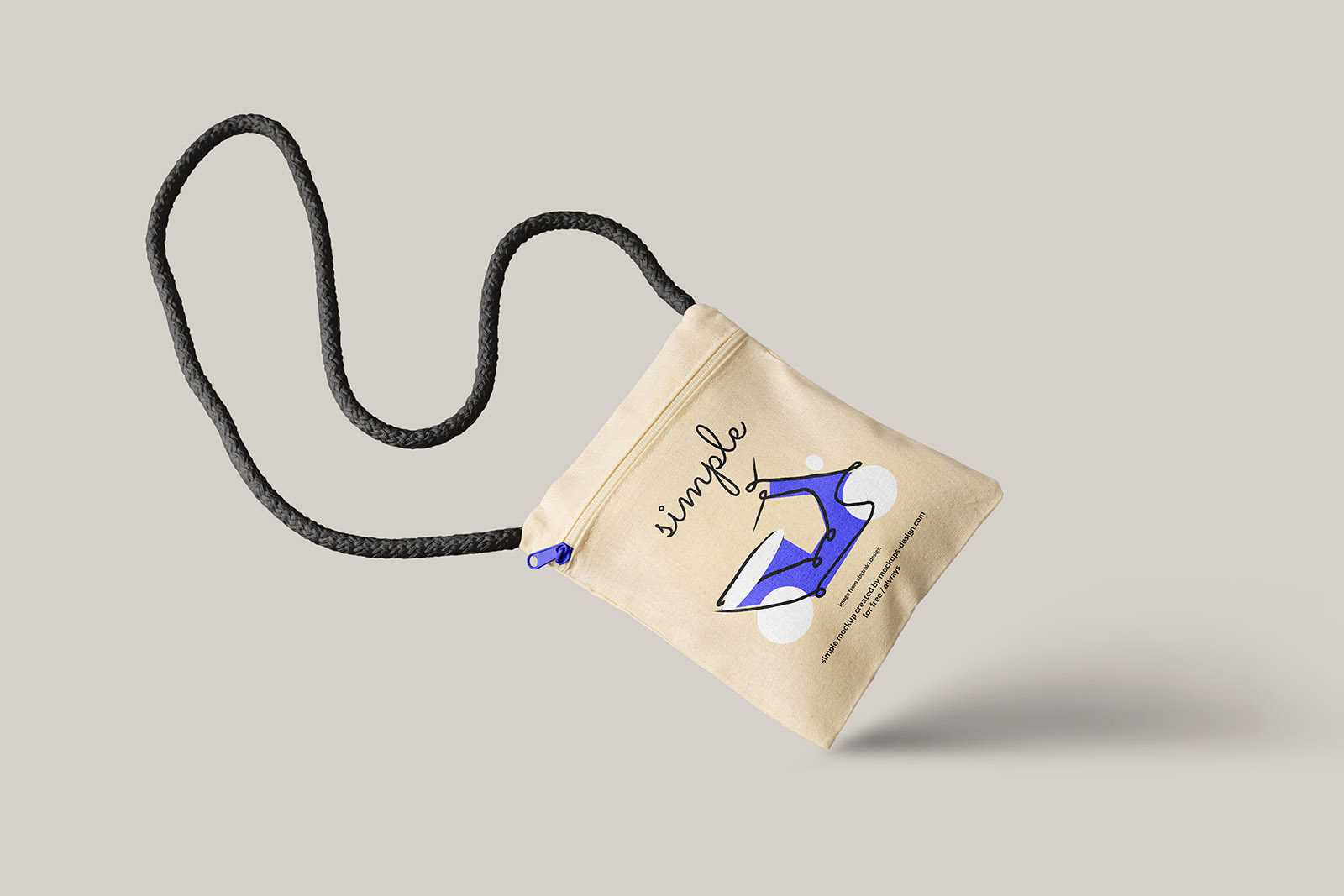 Linen shoulder bag mockup