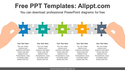 Linked Puzzle List PowerPoint Diagram Template