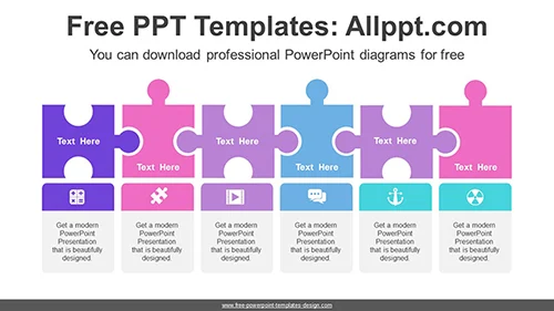 Linked Puzzle List PowerPoint Diagram