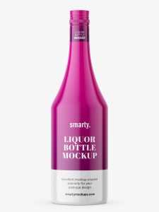 Liquor bottle mockup with shrink sleeve label