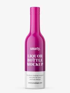 Liquor bottle mockup with shrink sleeve label