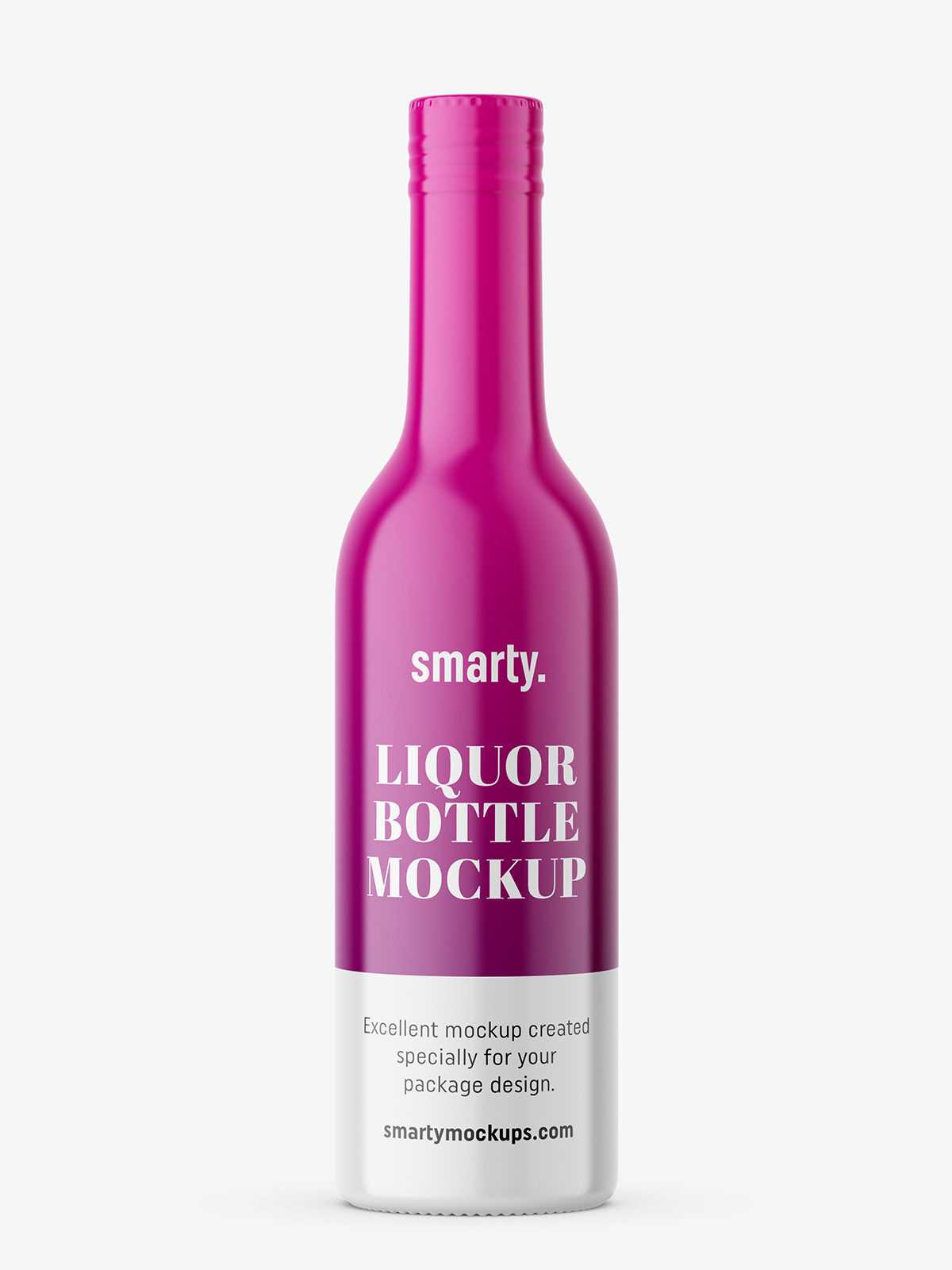 Liquor bottle mockup with shrink sleeve label