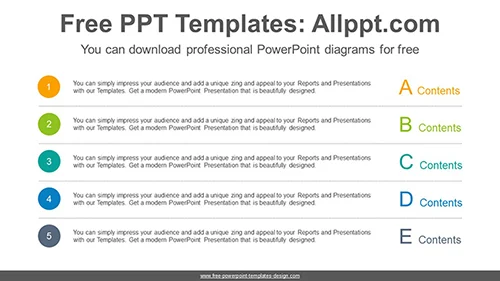 List alphabet PowerPoint Diagram Template