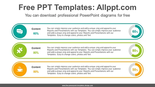 List-form doughnut charts PowerPoint Diagram Template