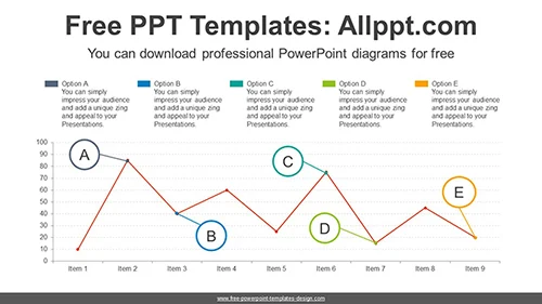 List Line Chart PowerPoint Diagram