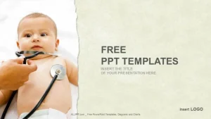 Little Baby With Stethoscope-Medical PPT Templates