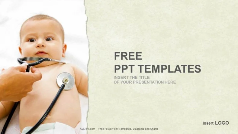 Little Baby With Stethoscope-Medical PPT Templates