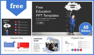 Little Child Measuring Growth PowerPoint Templates