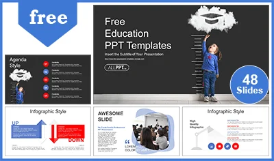 Little Child Measuring Growth PowerPoint Templates