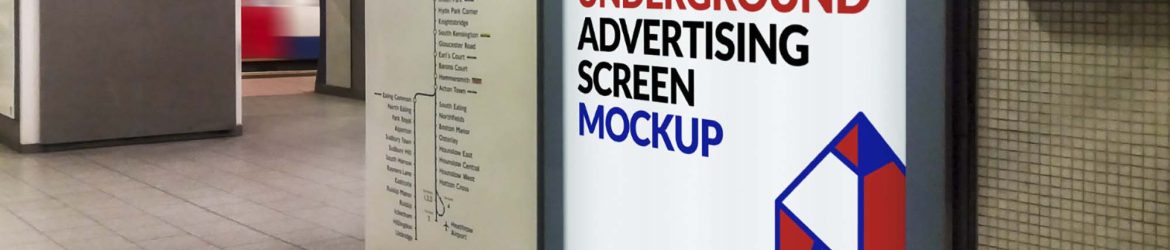 London Underground Advertising Screen Mockup (PSD)