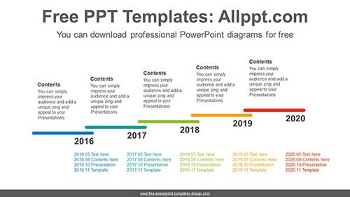 Long Bar Stairs PowerPoint Diagram