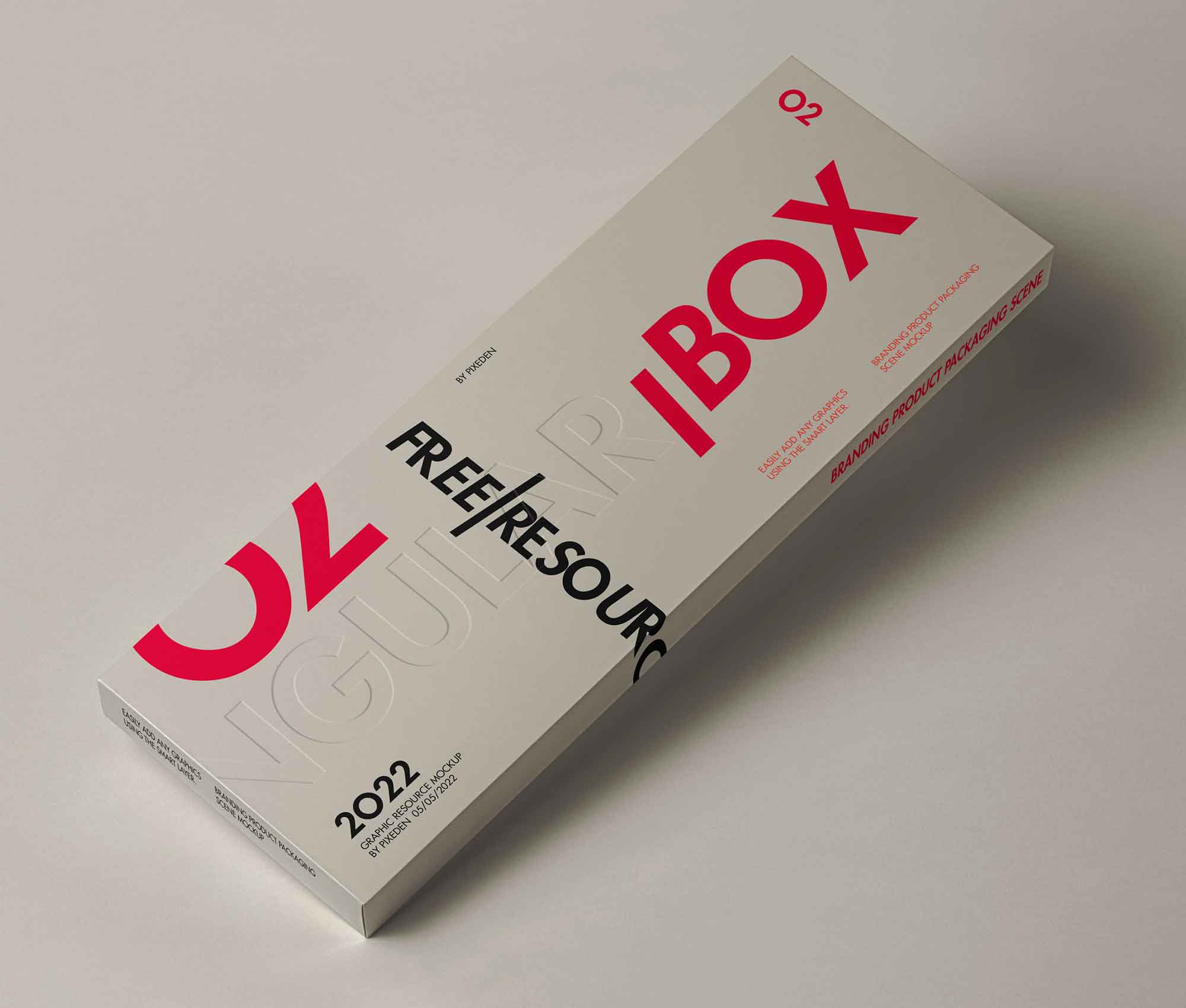Long Box Packaging Mockup