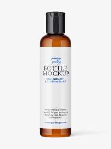Long disc-top bottle mockup