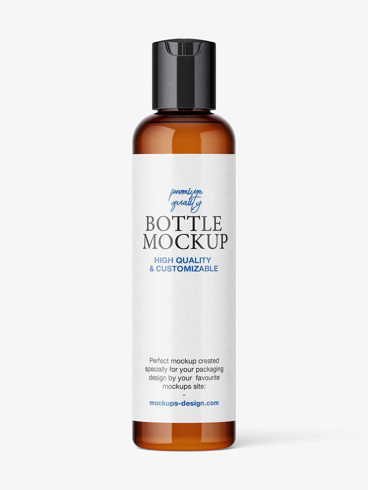 Long disc-top bottle mockup