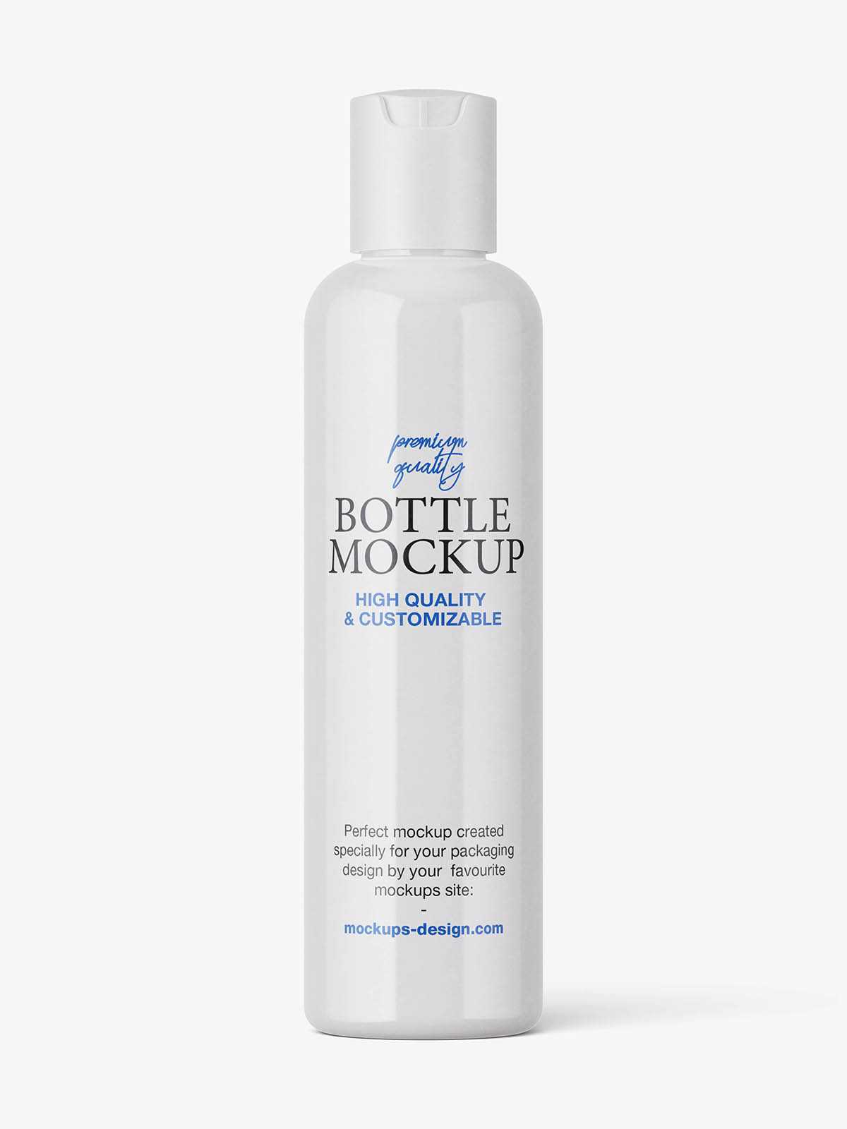 Long disc-top bottle mockup