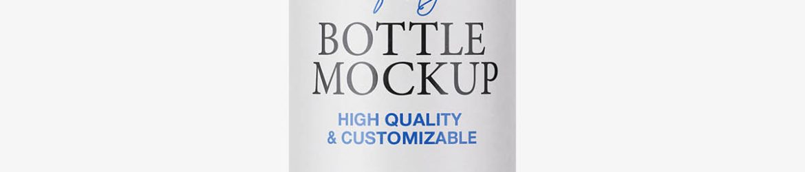 Long disc-top bottle mockup